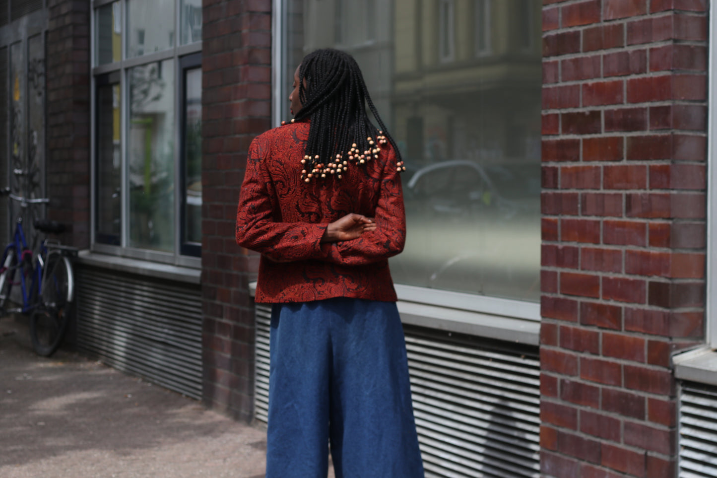 PierBé Vintage 80s Paisley Jacket Red Gold Lion Button Brocade Blazer Coordonnables