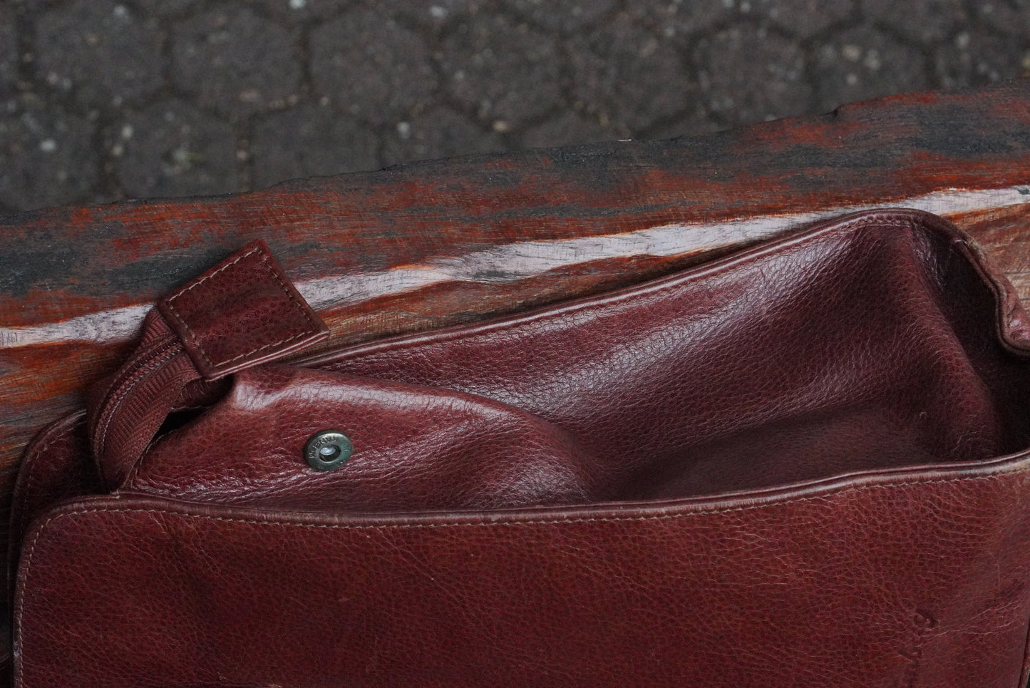 Funbag Vintage 90s Cognac Leather Tote Bag - Brown Shoulder Shopper