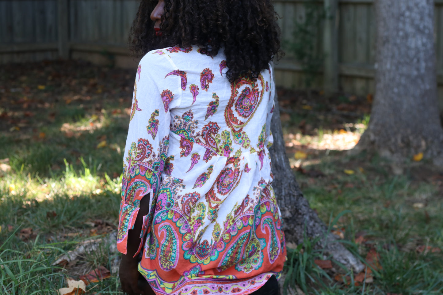 Bella Sky 70s Style Paisley Cotton Shirt