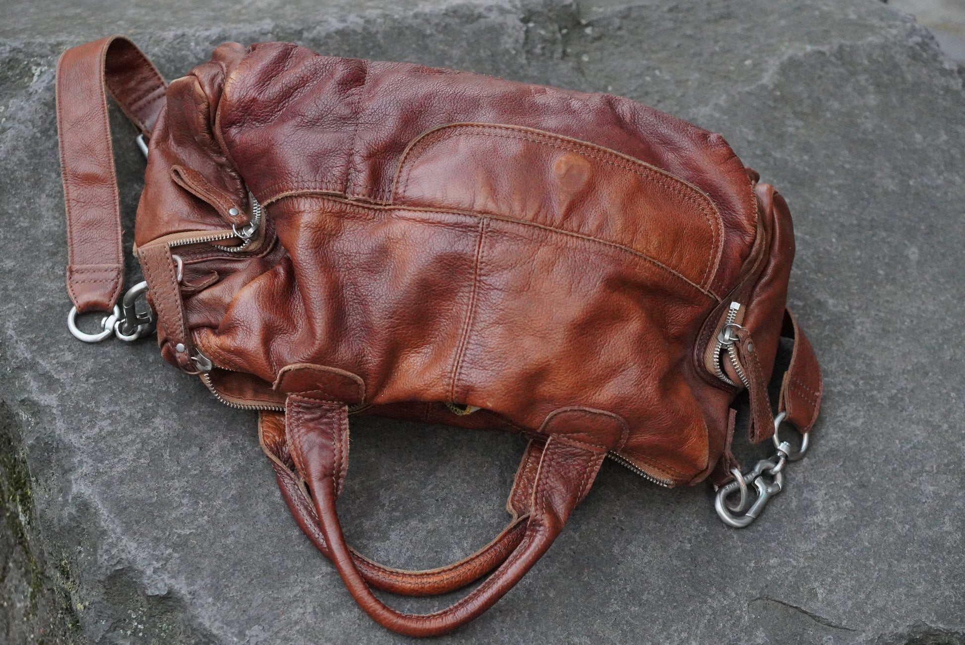 Liebeskind Berlin Vintage Leather Shoulder Bag Brown Crossbody Satchel Handbag