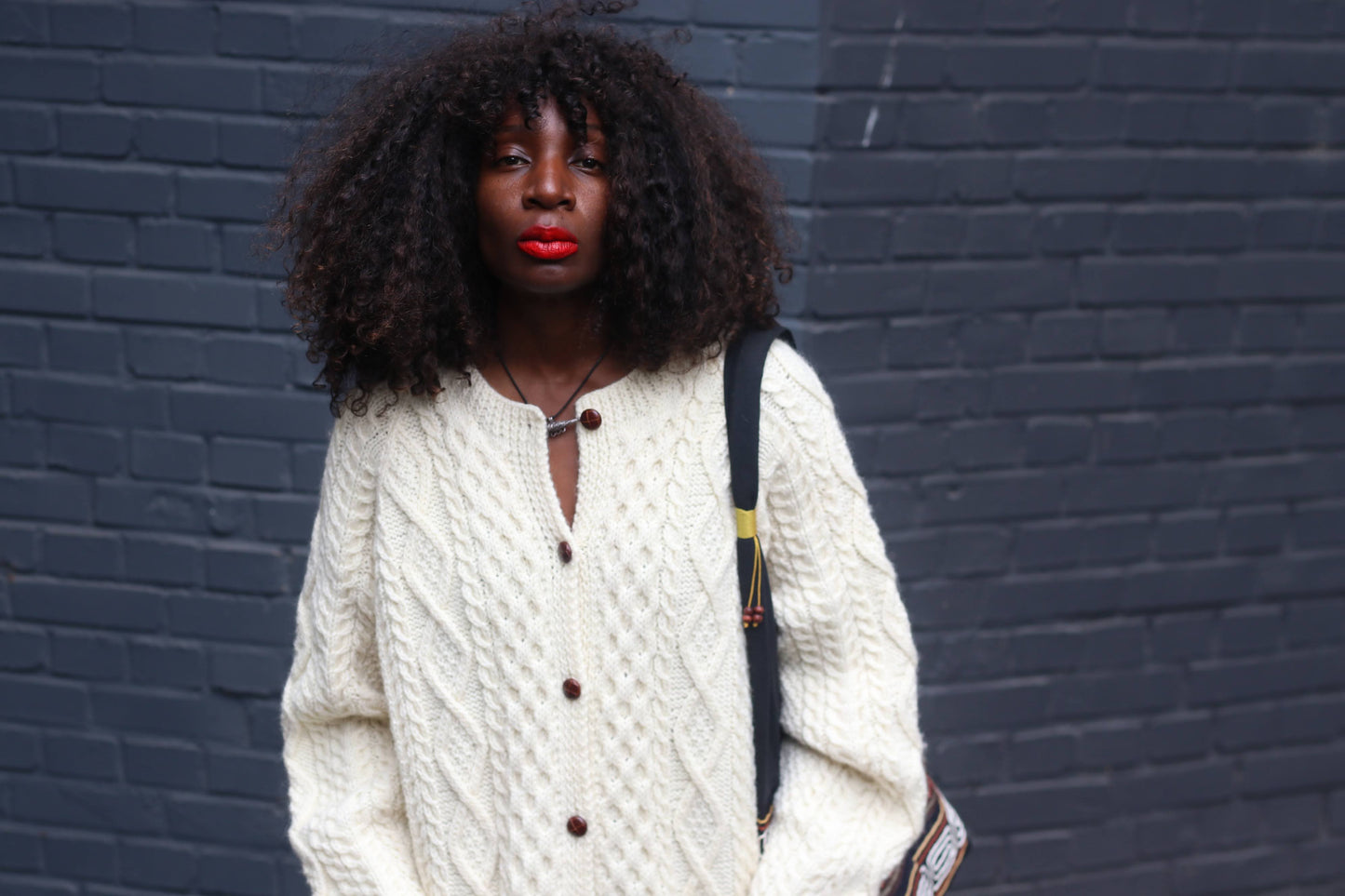 Irish Cable Knit Cardigan - Vintage 1970s Cream Aran Wool - M/L