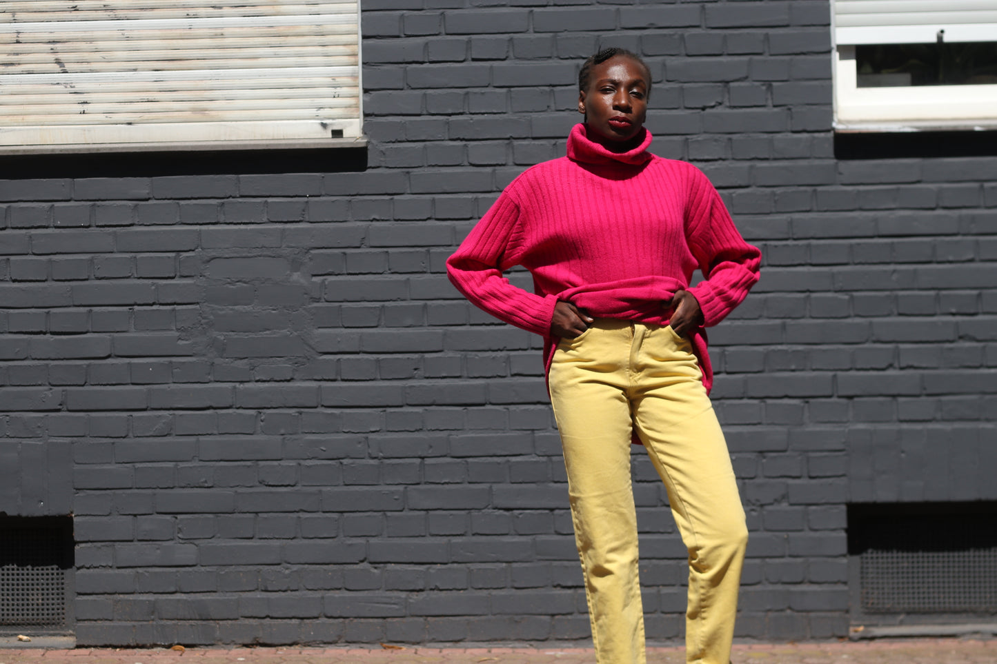 Vintage Yellow High Waist Jeans | 90s MASH Tapered Denim Pants