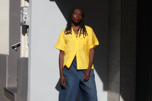 St Michael Vintage 80s Yellow Silk Blouse Shirt 1980s Pure Silk Short Sleeve 16