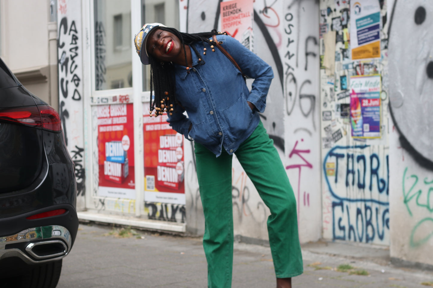 Marc Brown Vintage 90s High Waisted Green Jeans - Straight Leg Denim