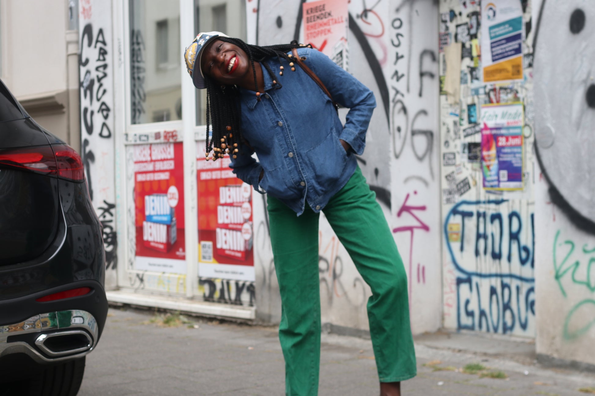 Marc Brown Vintage 90s High Waisted Green Jeans - Straight Leg Denim