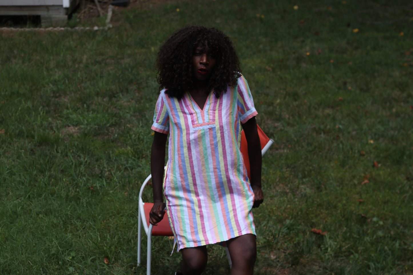 Vintage Y2K J Crew Pastel Stripe Cotton Tunic Dress - Summer Mini