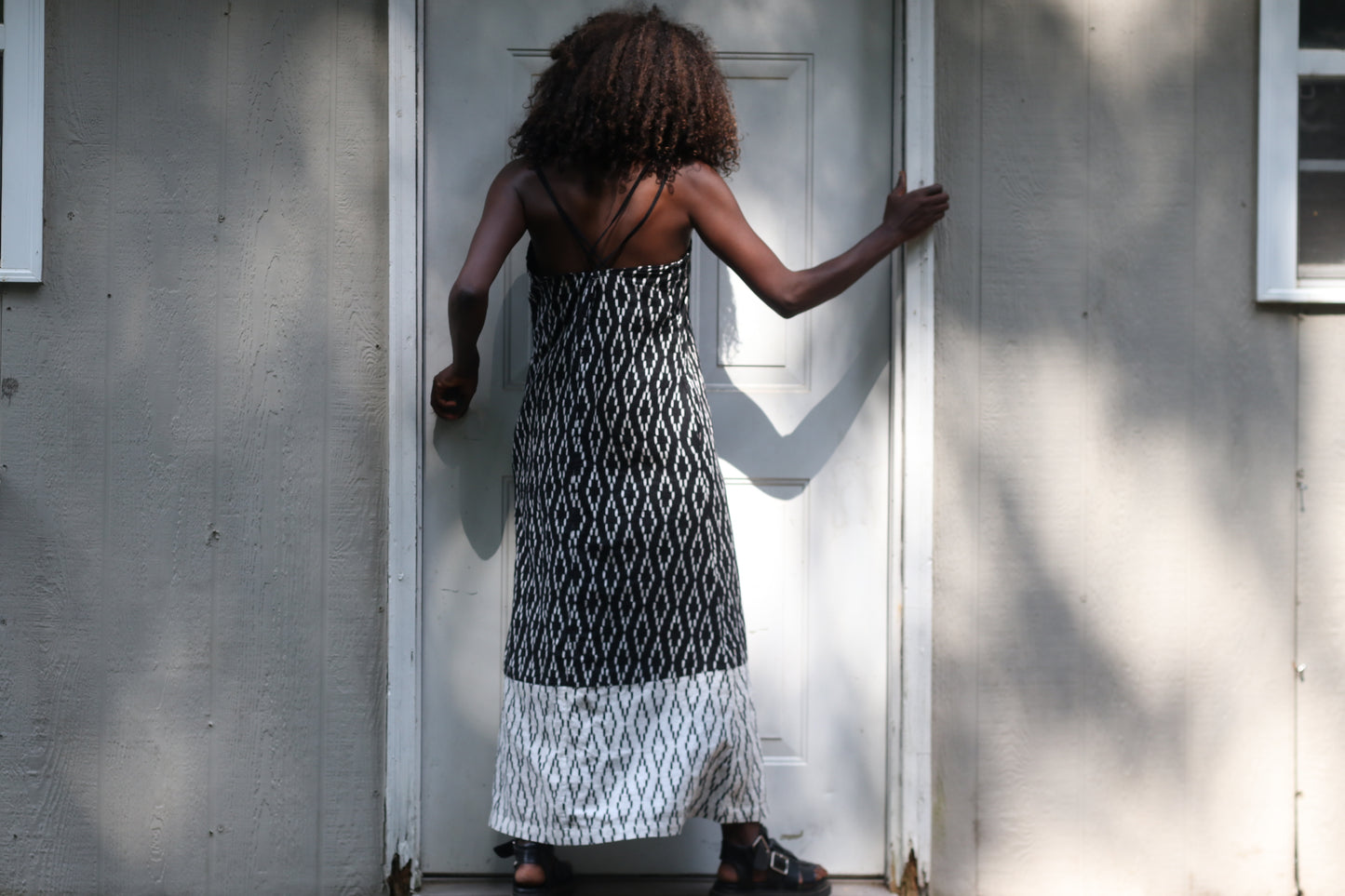 Vintage Banana Republic Cotton Linen Ikat Print Maxi Dress - Size 6
