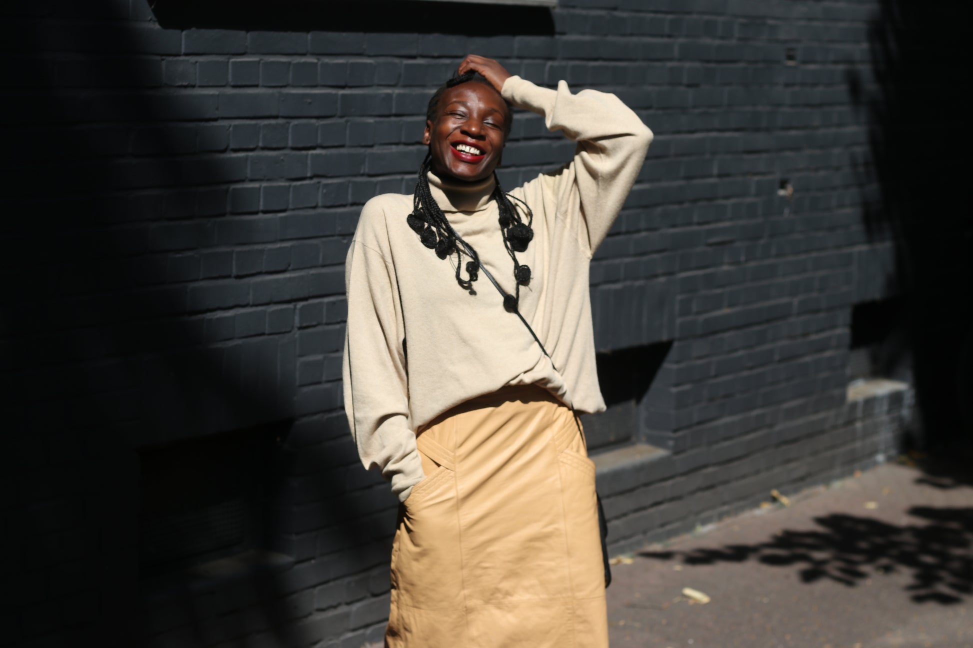 Cashmere Turtleneck Sweater | Vintage 90s Cream Roll Neck Jumper | Fits M/L