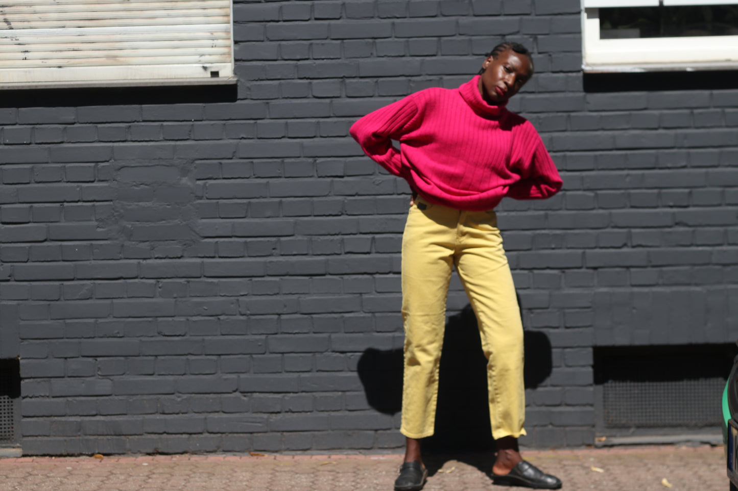 Vintage Yellow High Waist Jeans | 90s MASH Tapered Denim Pants