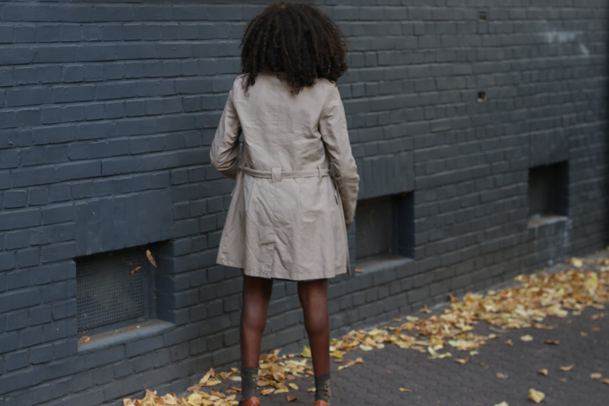 Trench Coat Vintage Y2K Beige Double Breasted Jacket | Size S EU 36