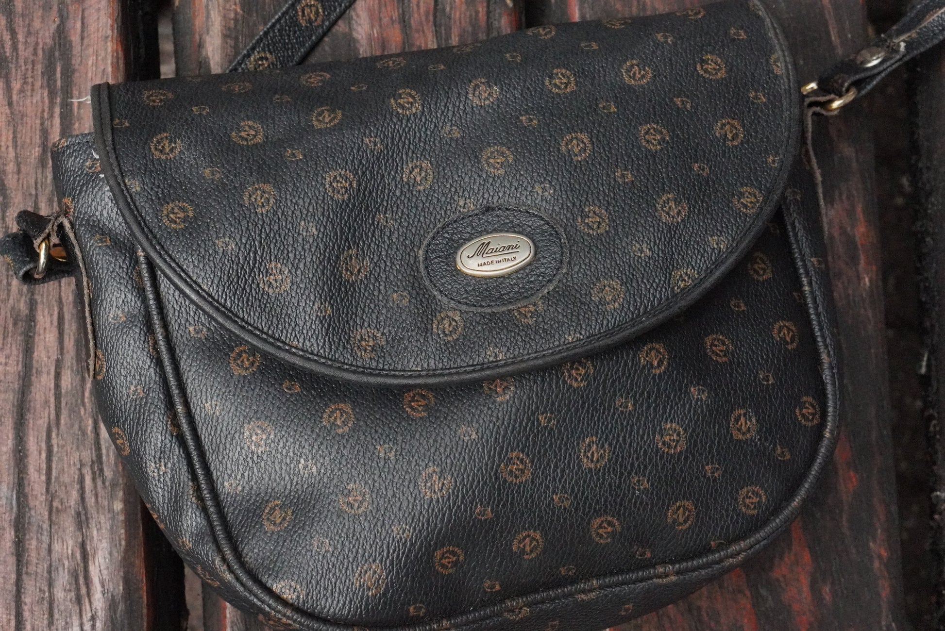 Maiani Vintage 80s Monogram Crossbody Bag - Made in Italy