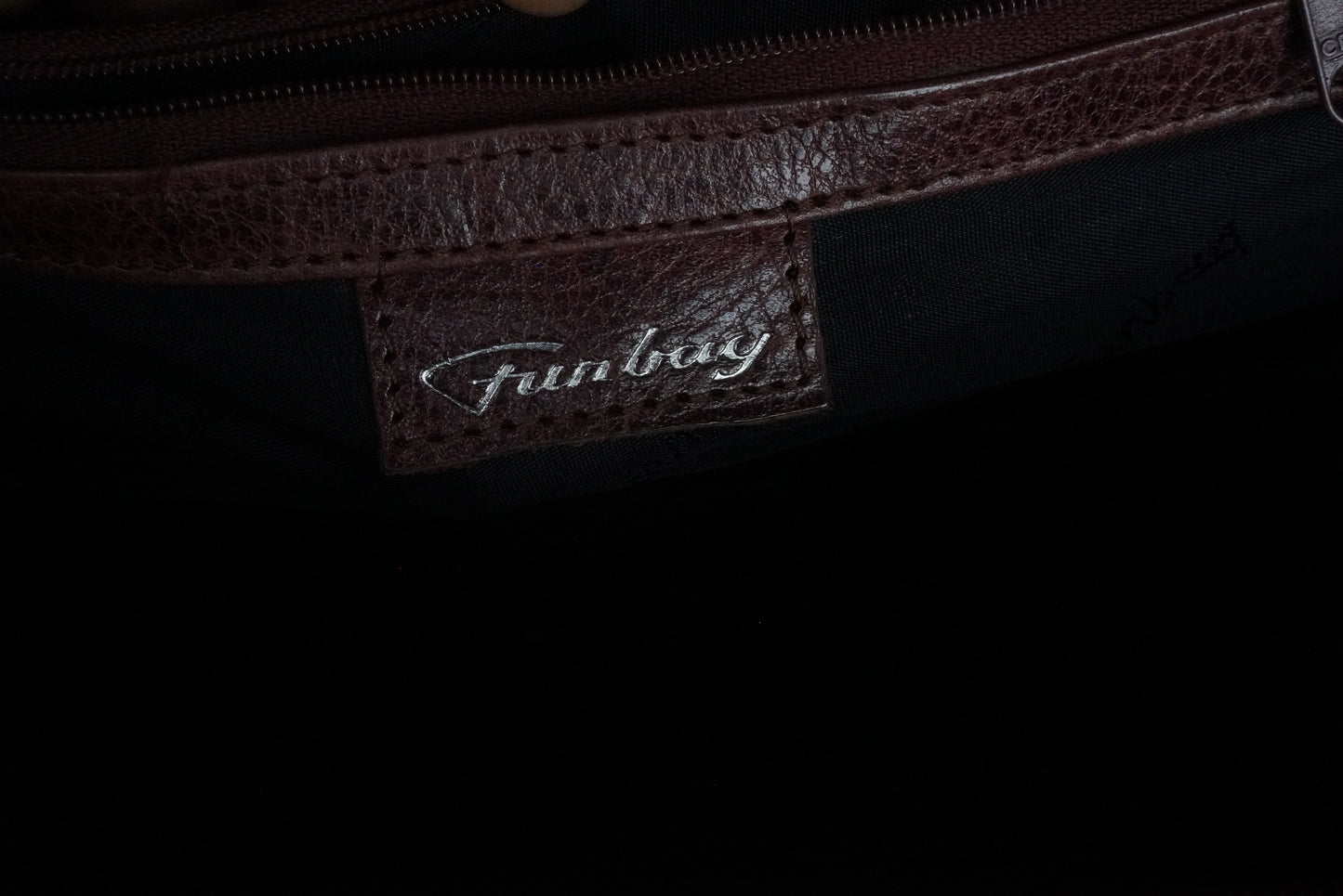 Funbag Vintage 90s Cognac Leather Tote Bag - Brown Shoulder Shopper