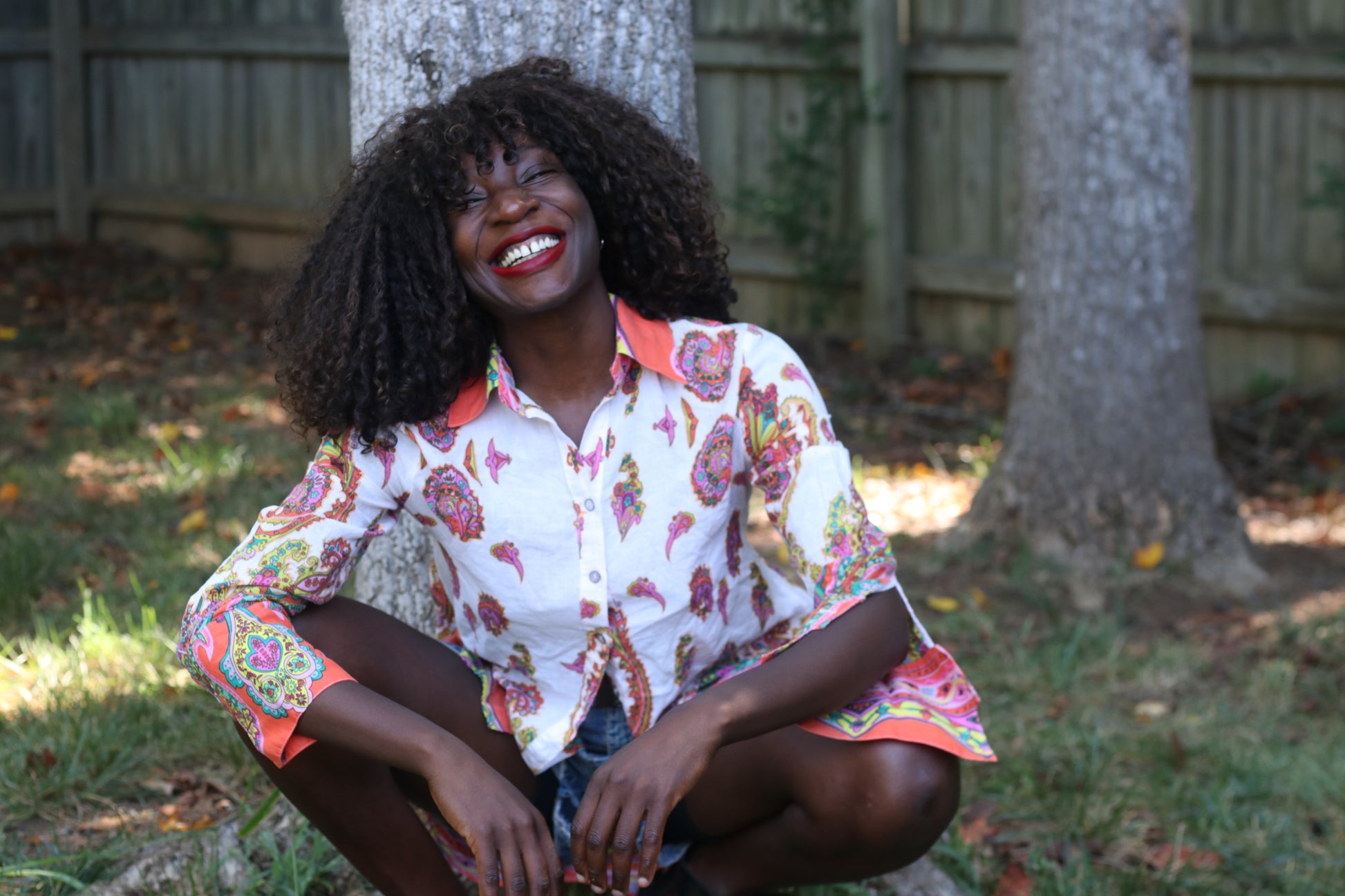 Bella Sky 70s Style Paisley Cotton Shirt