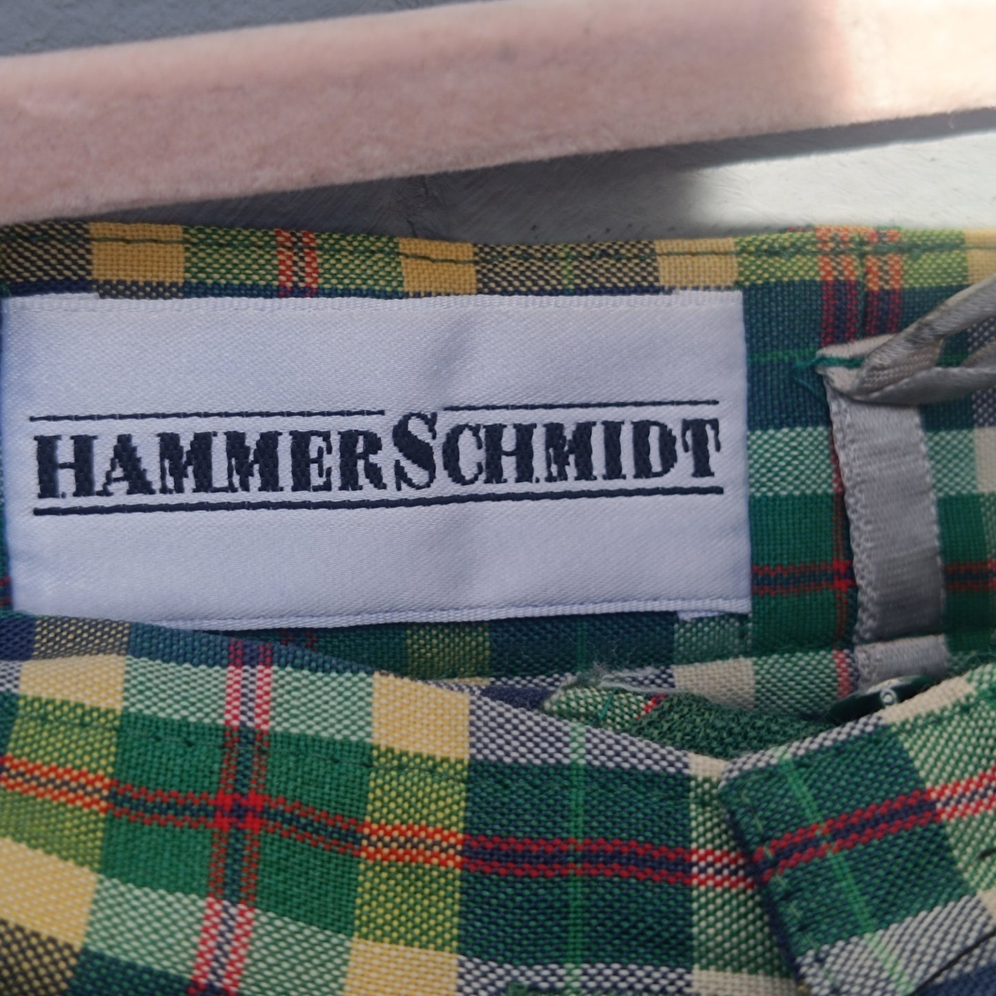 Hammerschmidt Vintage 1980s Plaid Culottes Green Yellow Tartan High Waist Shorts