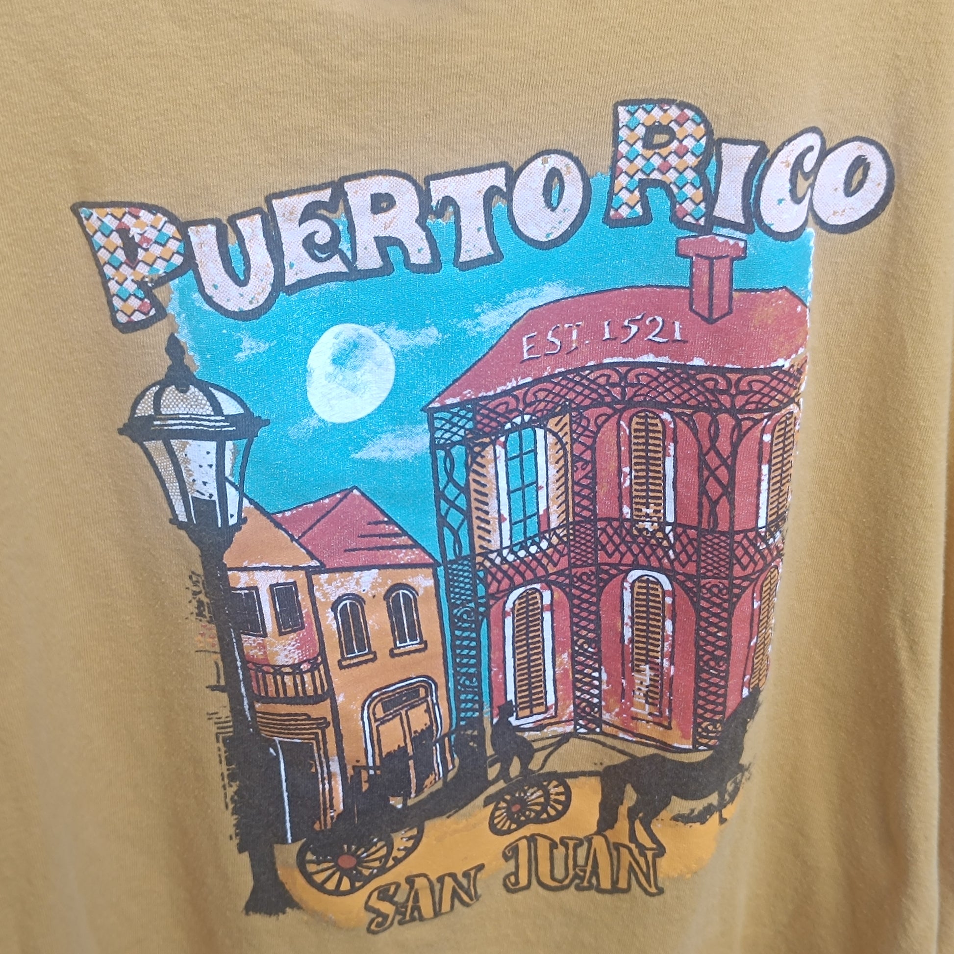 Vintage Delta San Juan Puerto Rico Graphic Tee - Oversized Mustard 2XL