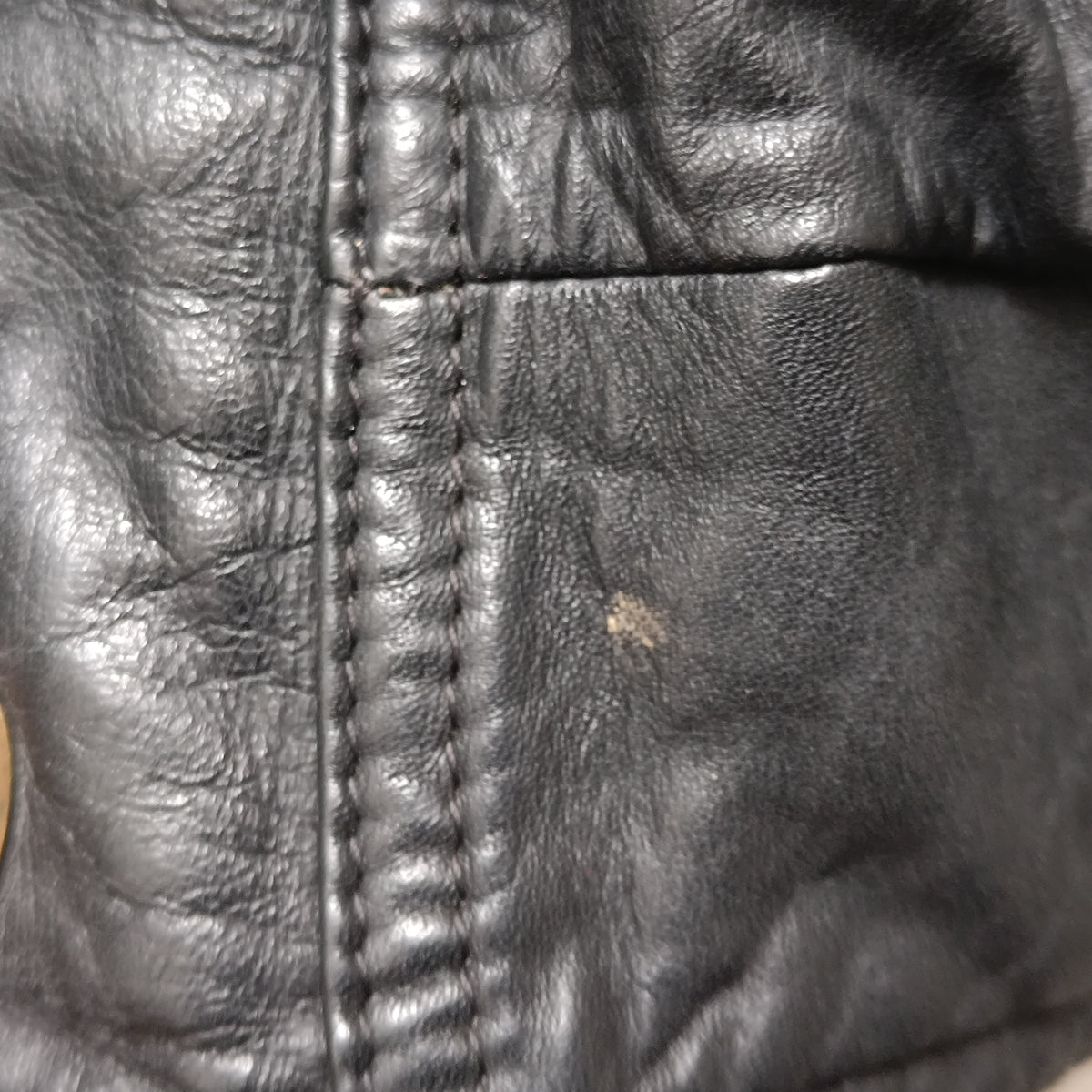 Vintage Leather Bomber Jacket - 90s Black Patch Flight Coat | L/XL
