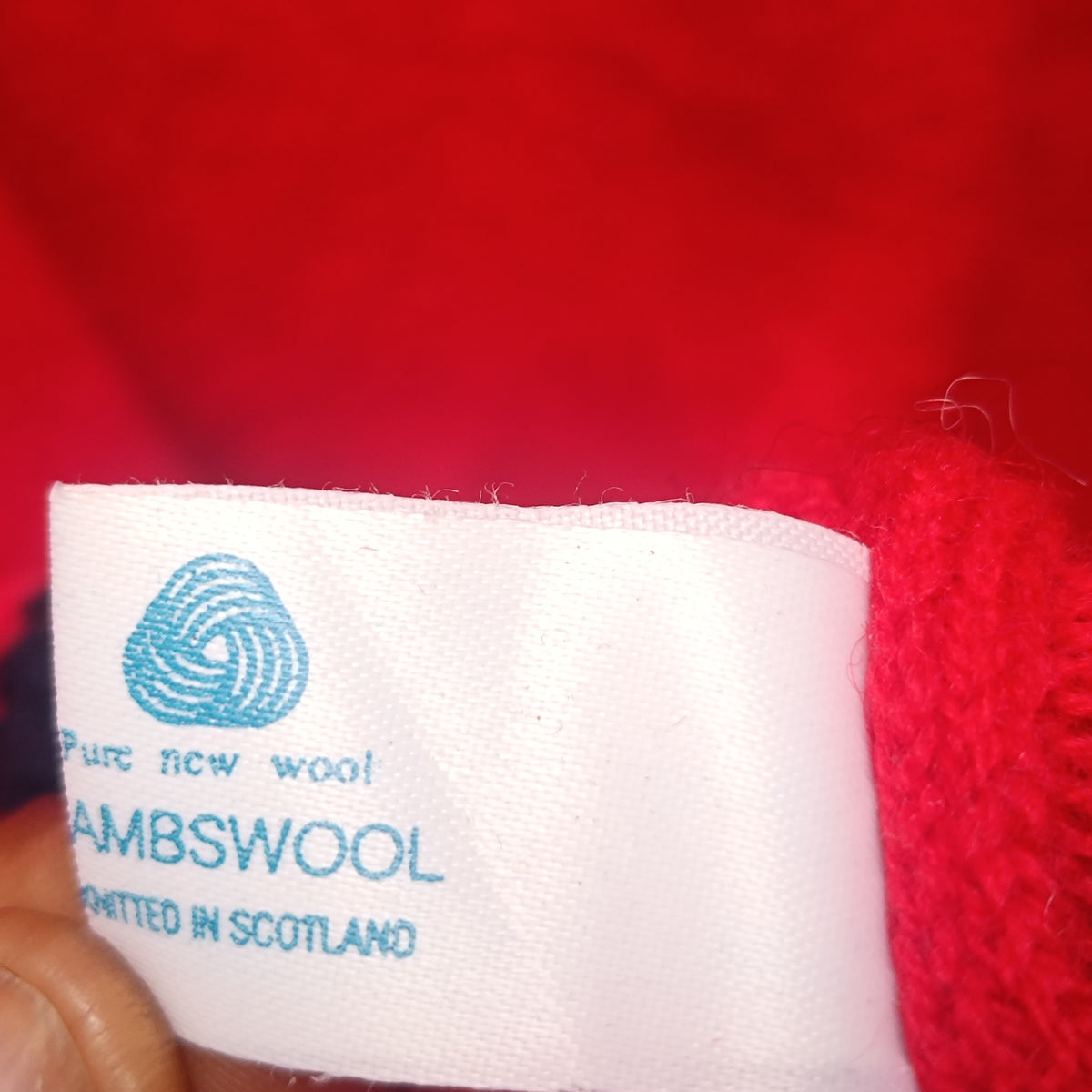 Wool Cardigan Vintage 80s Red Navy | Mackinnon Scotland Knit Sweater | L