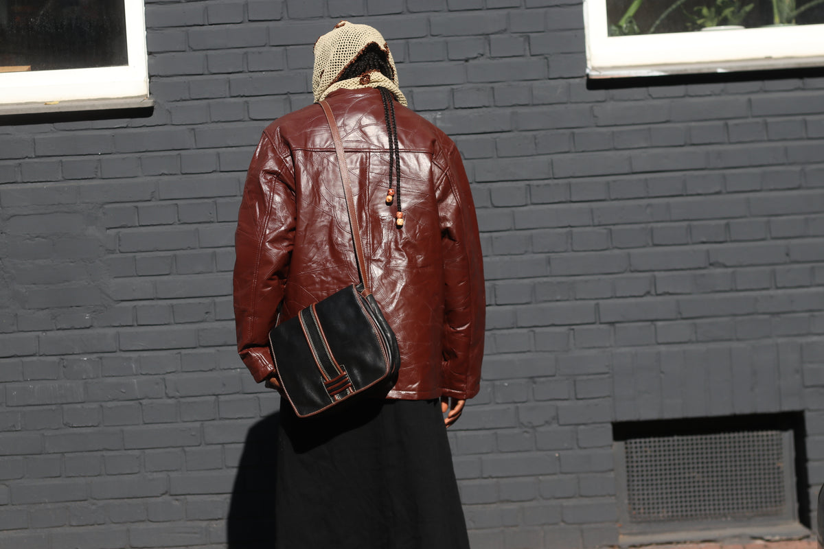 Crochet Mesh Scarf | Vintage 90s Beige Metallic Trim | One Size
