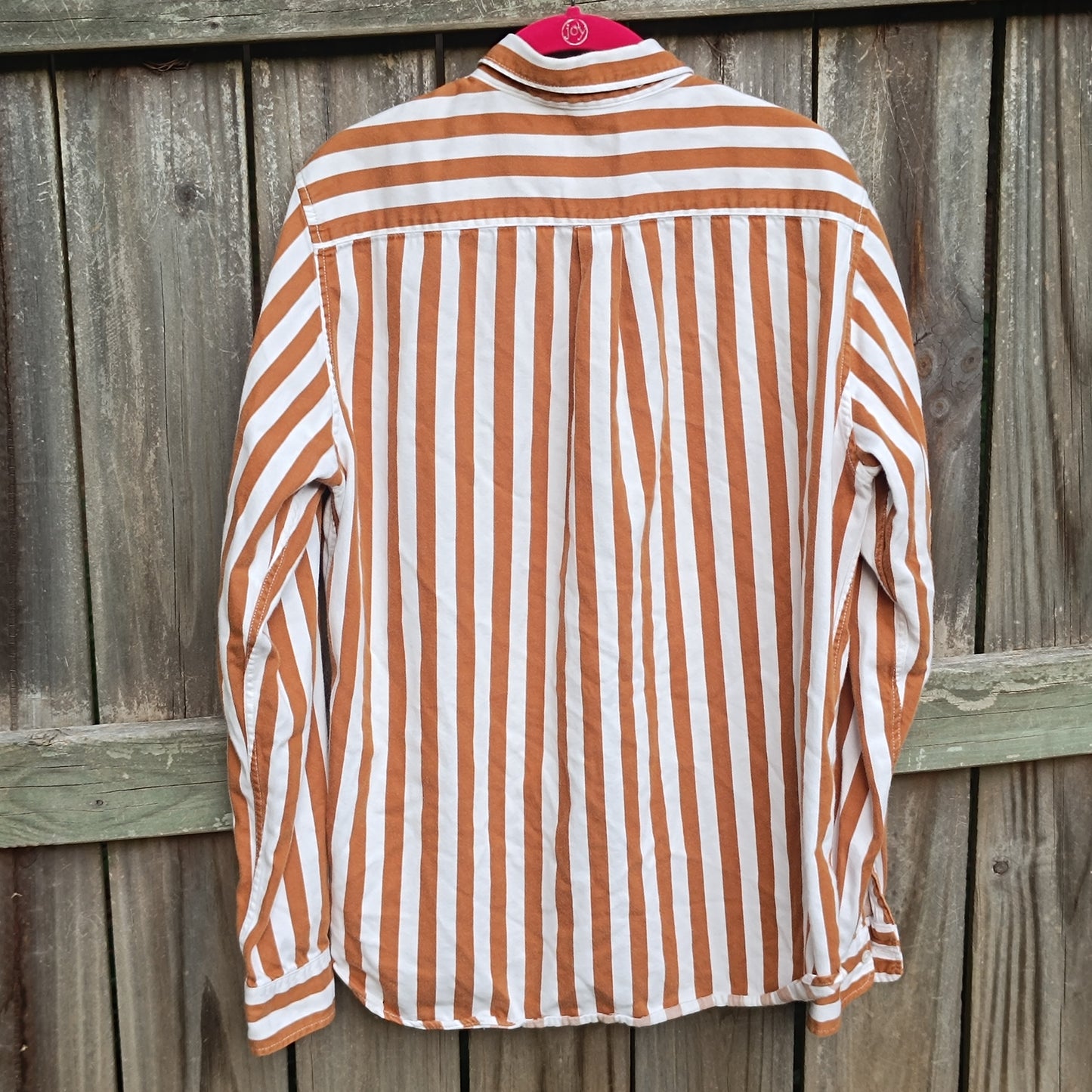 Pull and Bear Vintage y2k Brown Striped Cotton Button Down Shirt