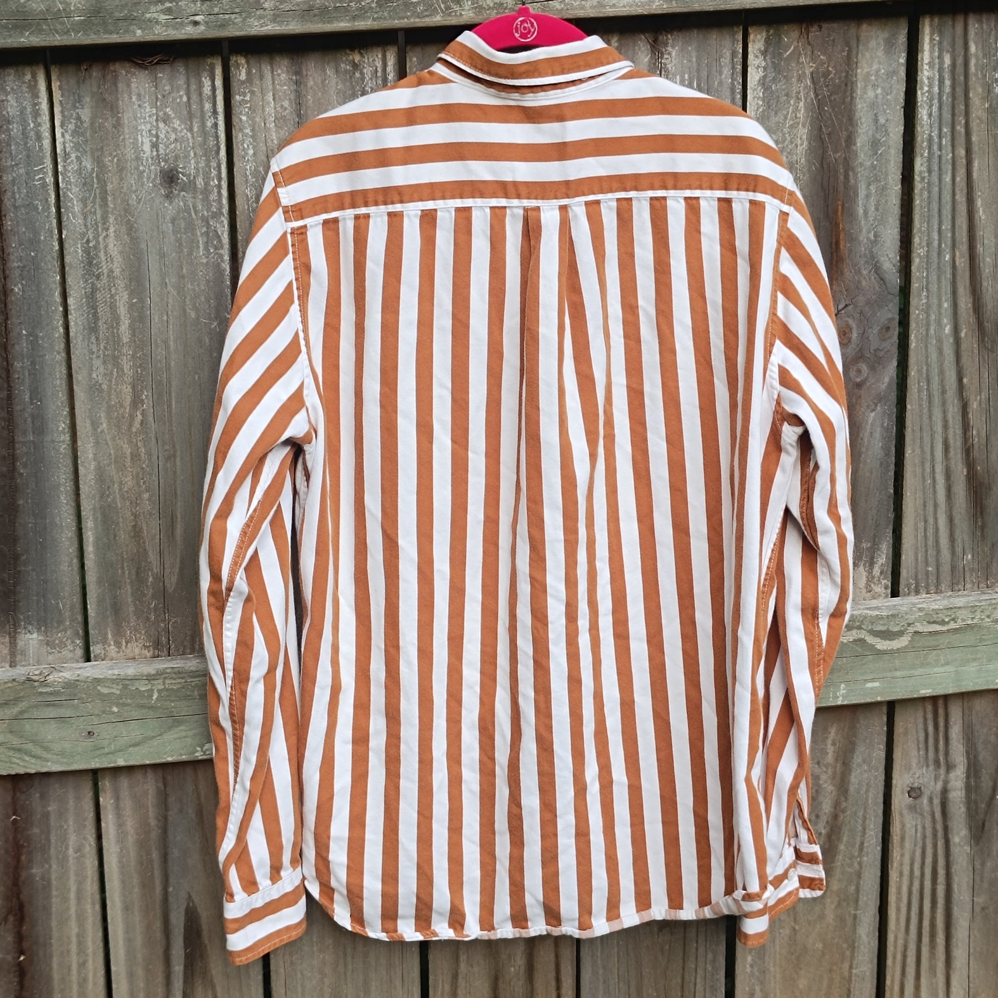 Pull and Bear Vintage y2k Brown Striped Cotton Button Down Shirt