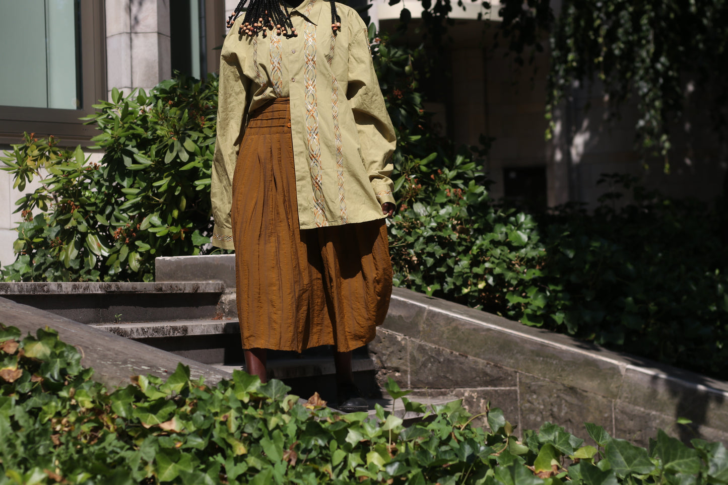 Vintage Road Cotton Embroidered Shirt - 90s Mustard Guayabera - M- XL Unisex