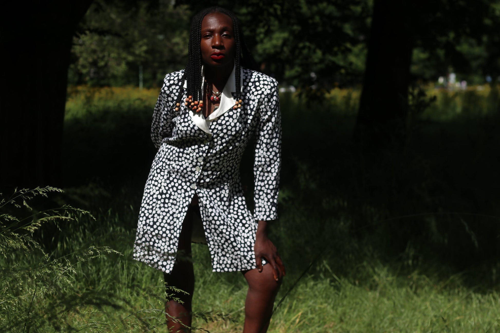 Antonette Vintage 90s Silk Polka Dot Blazer Dress - Made in Germany