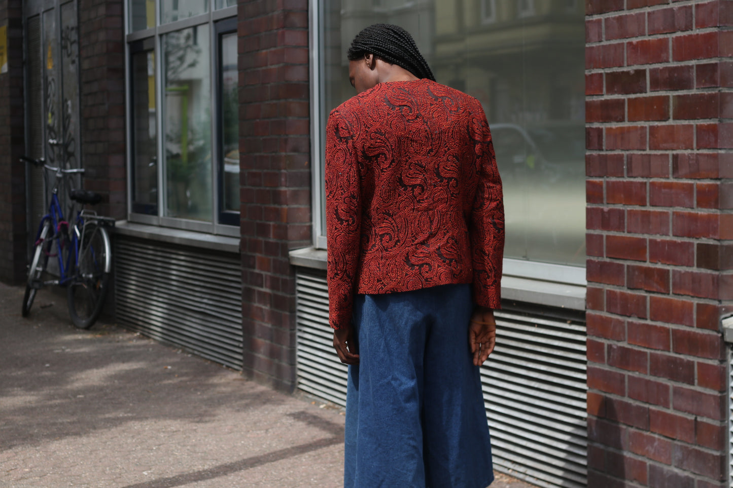 PierBé Vintage 80s Paisley Jacket Red Gold Lion Button Brocade Blazer Coordonnables