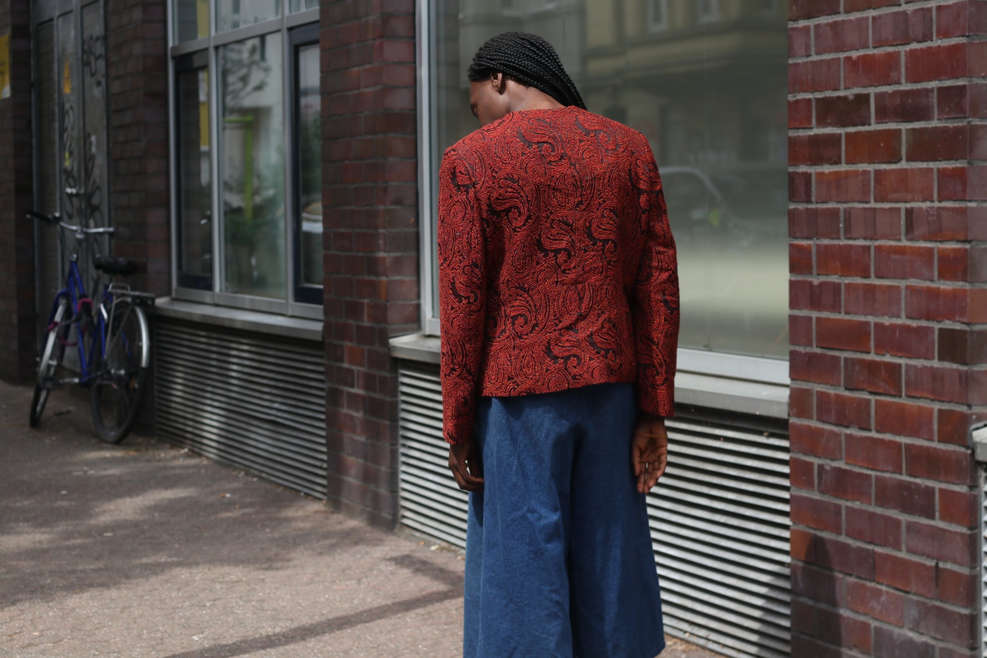 PierBé Vintage 80s Paisley Jacket Red Gold Lion Button Brocade Blazer Coordonnables
