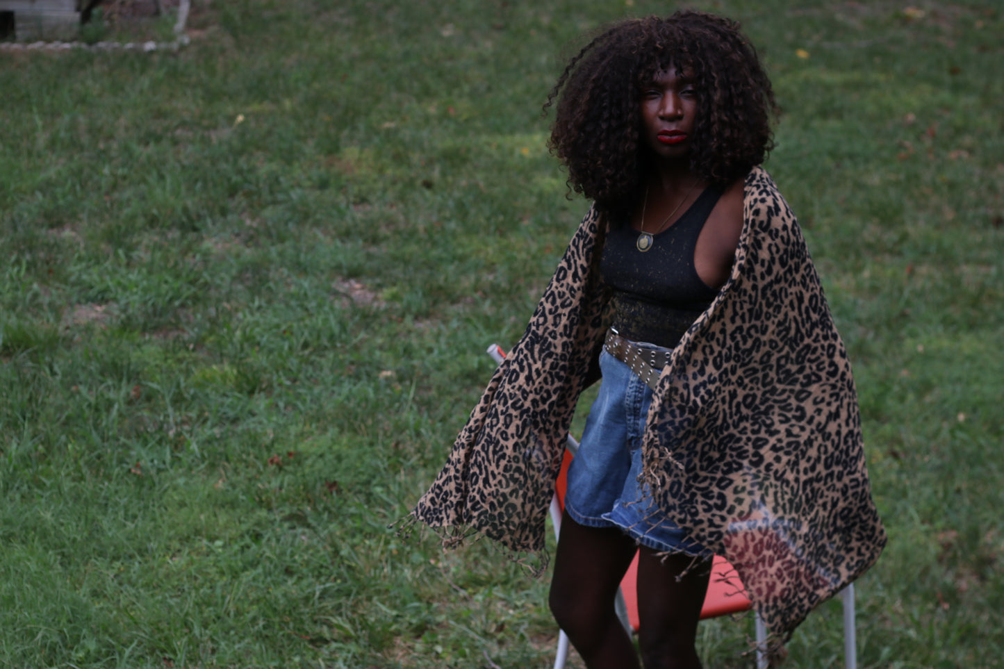 Vintage Leopard Print Scarf - 90s Soft Rayon Animal Pattern Wrap