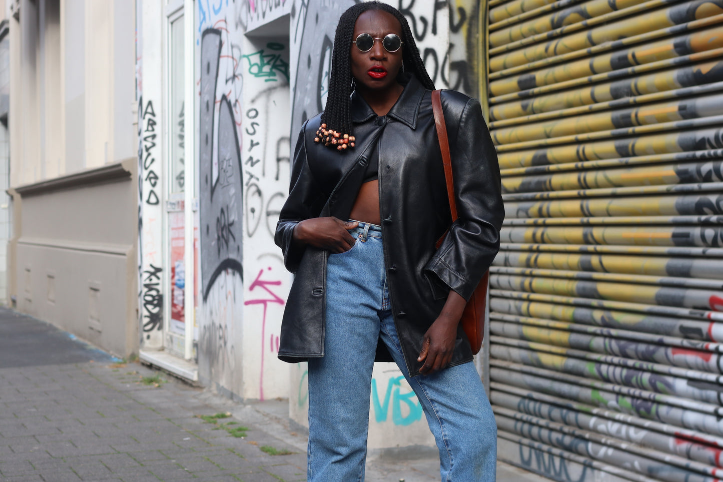 Vintage Leather Jacket 90s Black Leather Trench Coat Matrix Minimalist Shacket