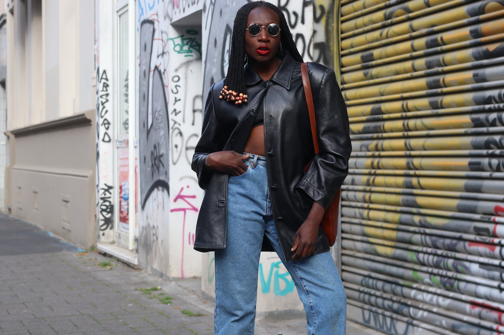 Vintage Leather Jacket 90s Black Leather Trench Coat Matrix Minimalist Shacket