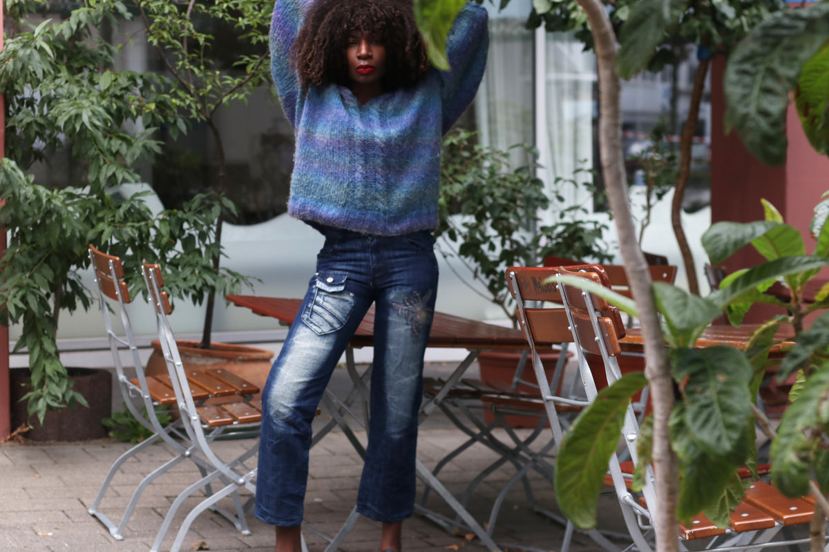 Y2K Spider Jeans | 2000s Blue Denim Pants XS 34