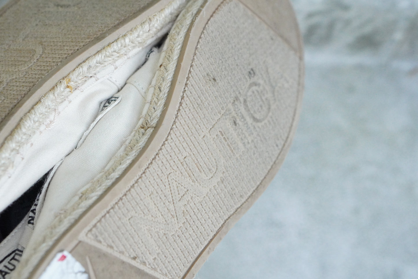 Nautica Retro Style Cream Canvas Espadrilles - Size US 7