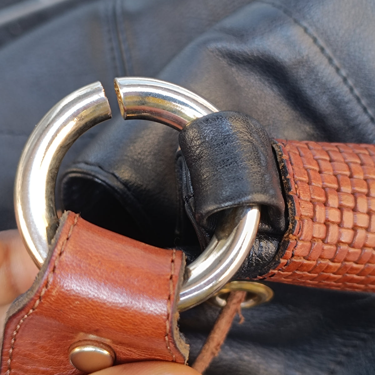 Laura Alessandrini Bag - Vintage 80s Black Leather Bucket Bag
