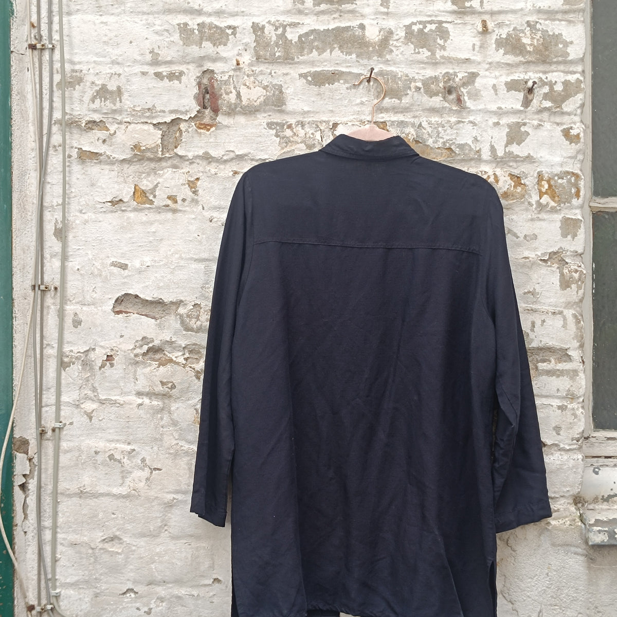 Vintage Black Oversized Utility Jacket | 90s Shirt Coat M/L