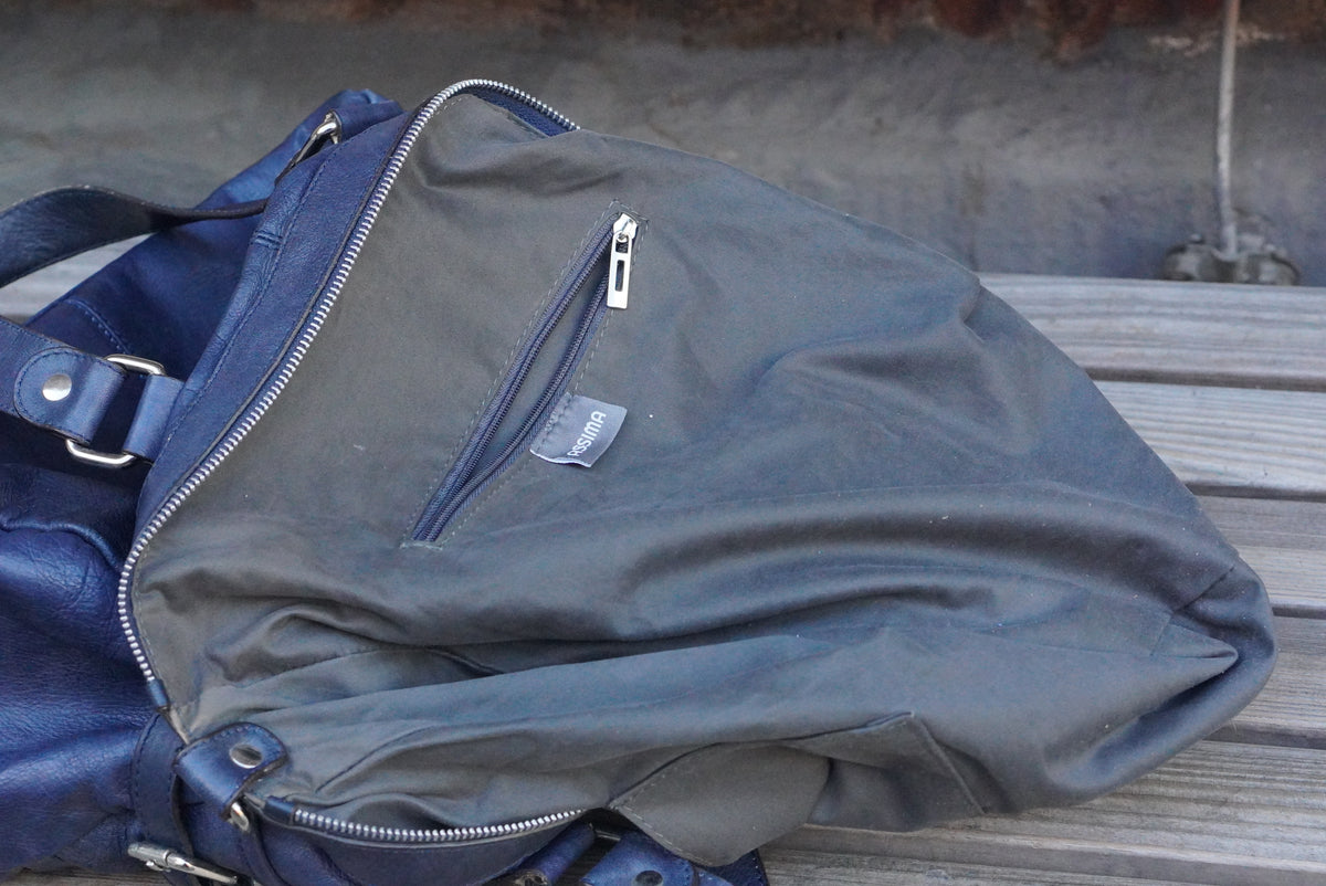 Leather Shoulder Bag - 2000s Y2K Indie Sleaze Style - Navy Blue | One Size