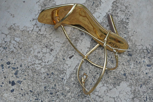 Guess Vintage Y2K Metallic Gold Strappy High Heels - Size 10M
