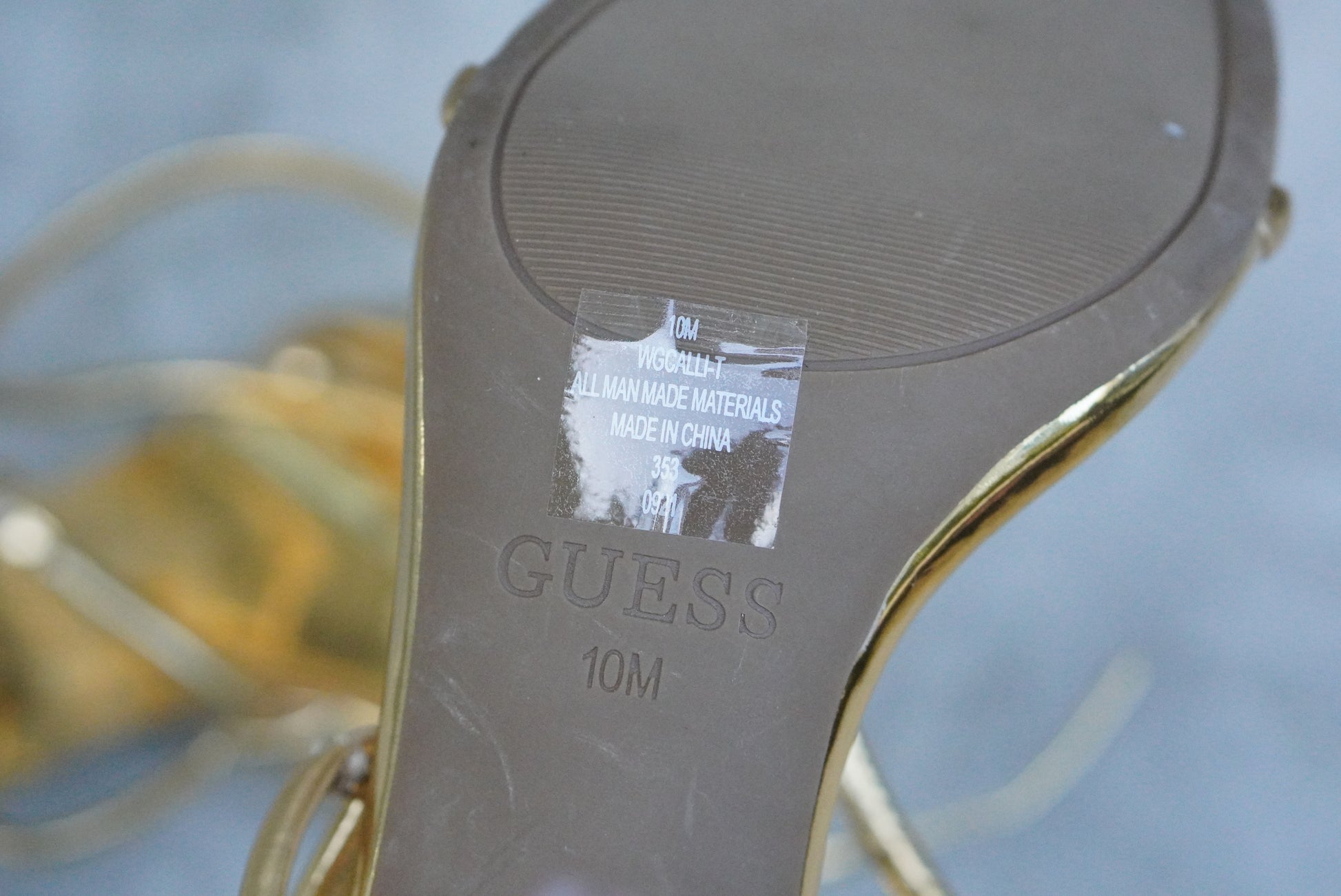 Guess Vintage Y2K Metallic Gold Strappy High Heels - Size 10M