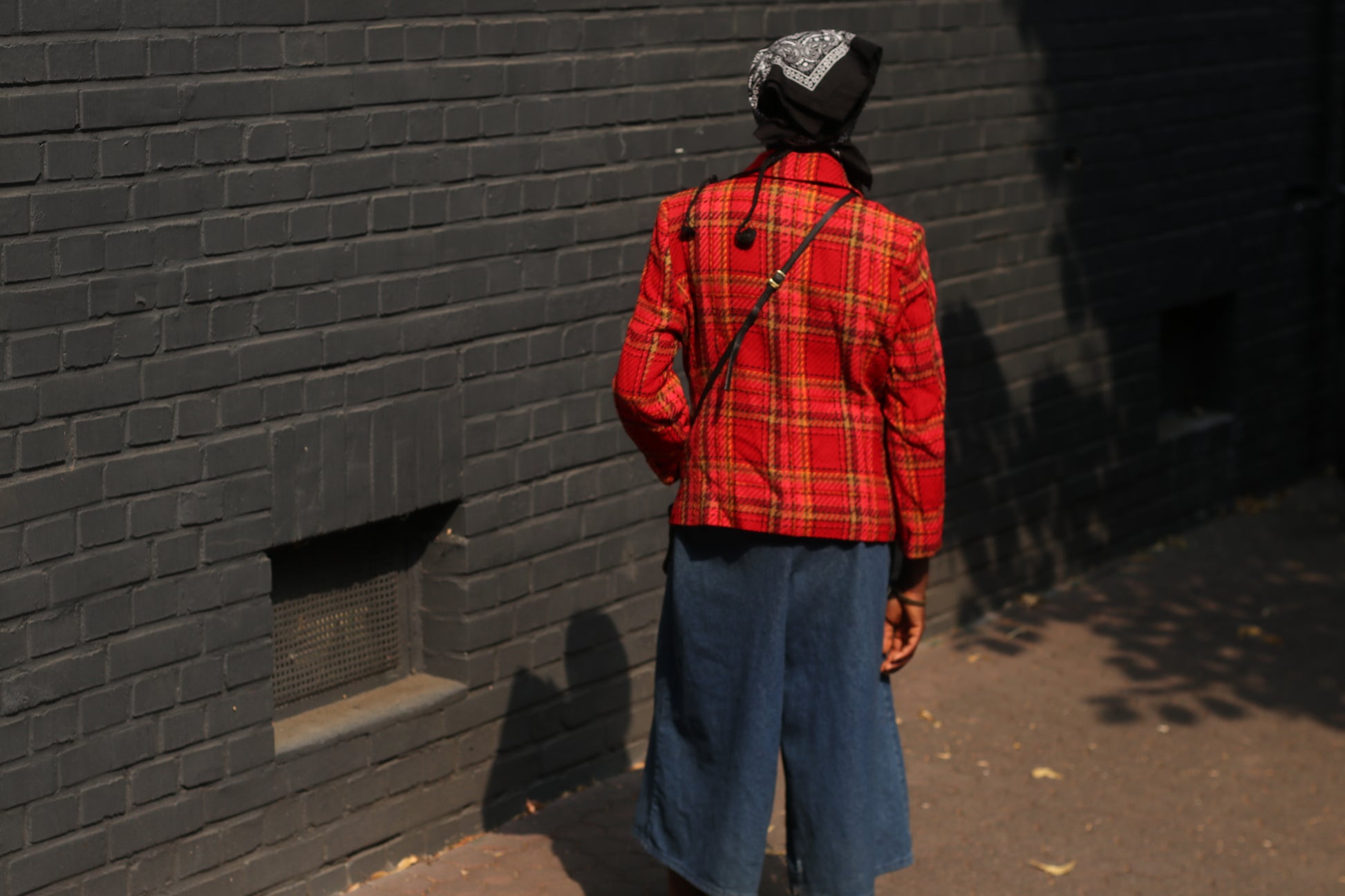 Vintage Christian Berg Stockholm Red Plaid Wool Blend Jacket Women's 42