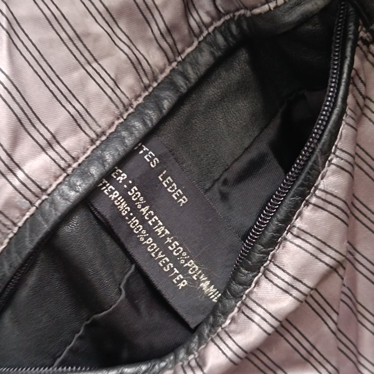 Vintage Leather Bomber Jacket - 90s Black Patch Flight Coat | L/XL