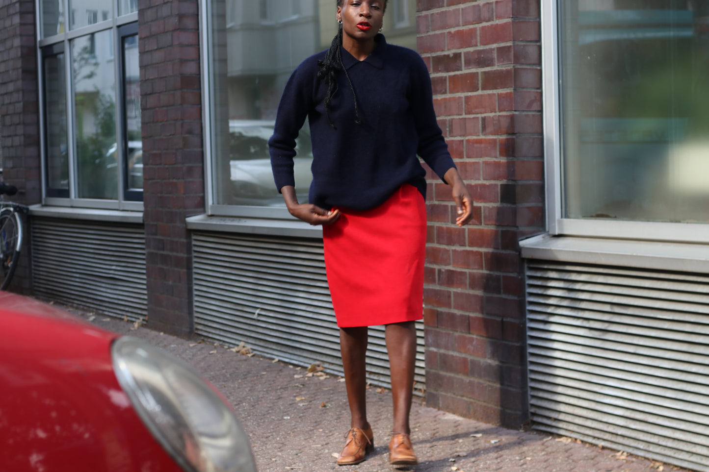Vintage Navy Cashmere Sweater | Y2k Collared Pullover Jumper M