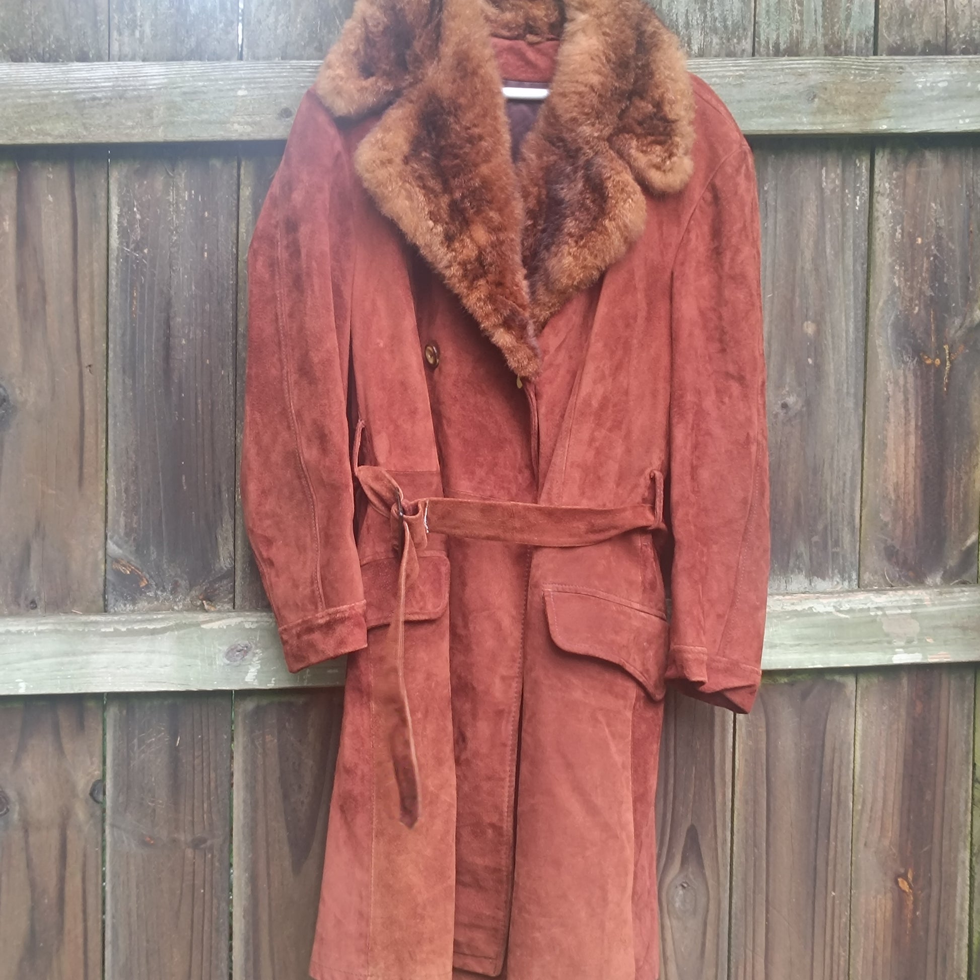 Vintage 70s Wild 'N' Woolly Sheepskin Coat | Rust Suede Penny Lane