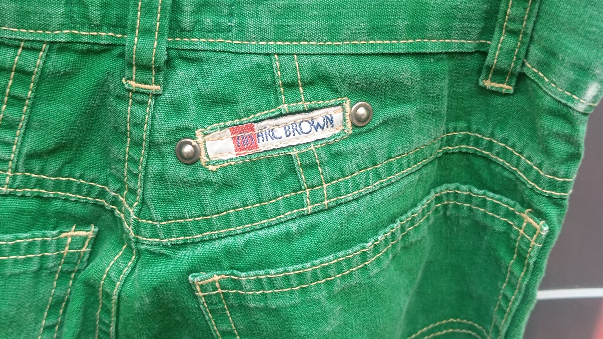 Marc Brown Vintage 90s High Waisted Green Jeans - Straight Leg Denim