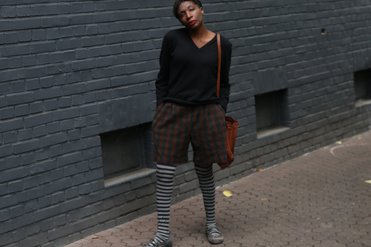 Wool Cashmere Shorts | Vintage 90s Striped Pleated Bermudas | Burgundy Dark Grey XS to S
