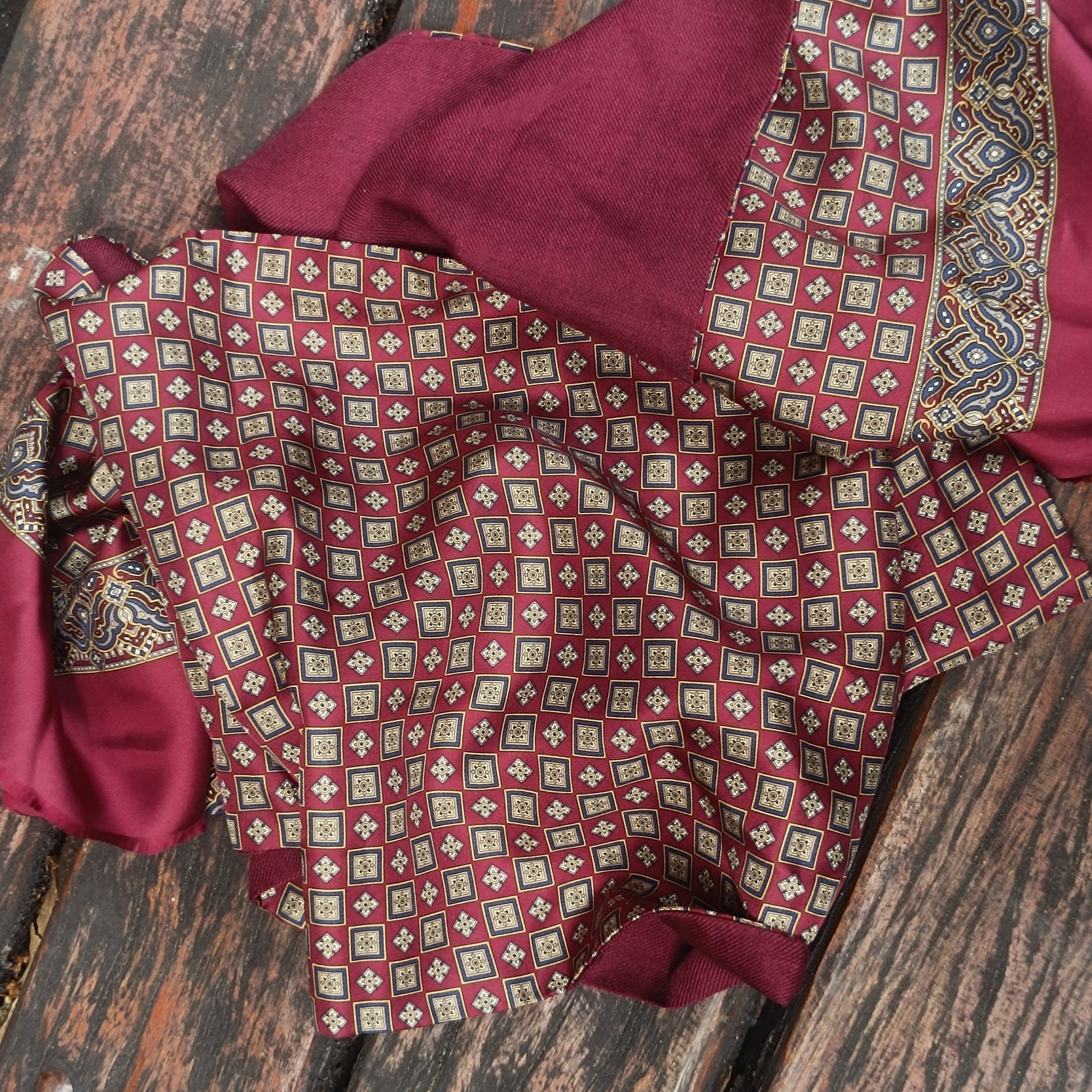 The DeSantis Collection Vintage Silk Wool Scarf - Made in Italy Foulard