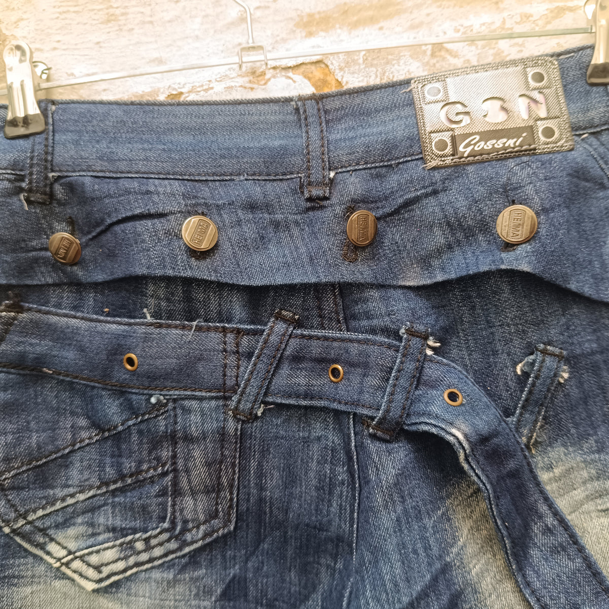 Y2K Spider Jeans | 2000s Blue Denim Pants XS 34