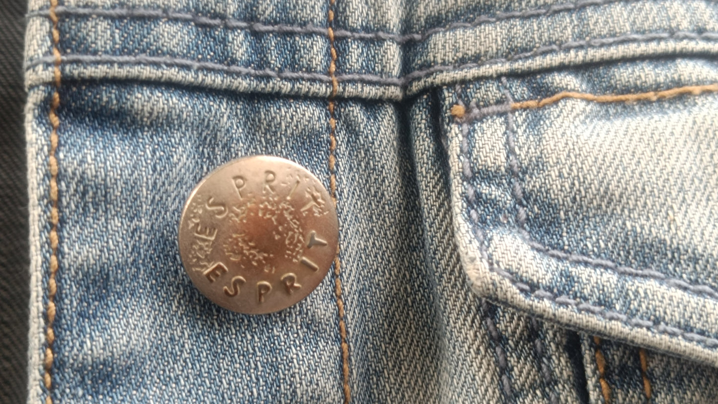 Esprit Vintage 90s Denim Jacket - Light Wash Fitted Jean Jacket