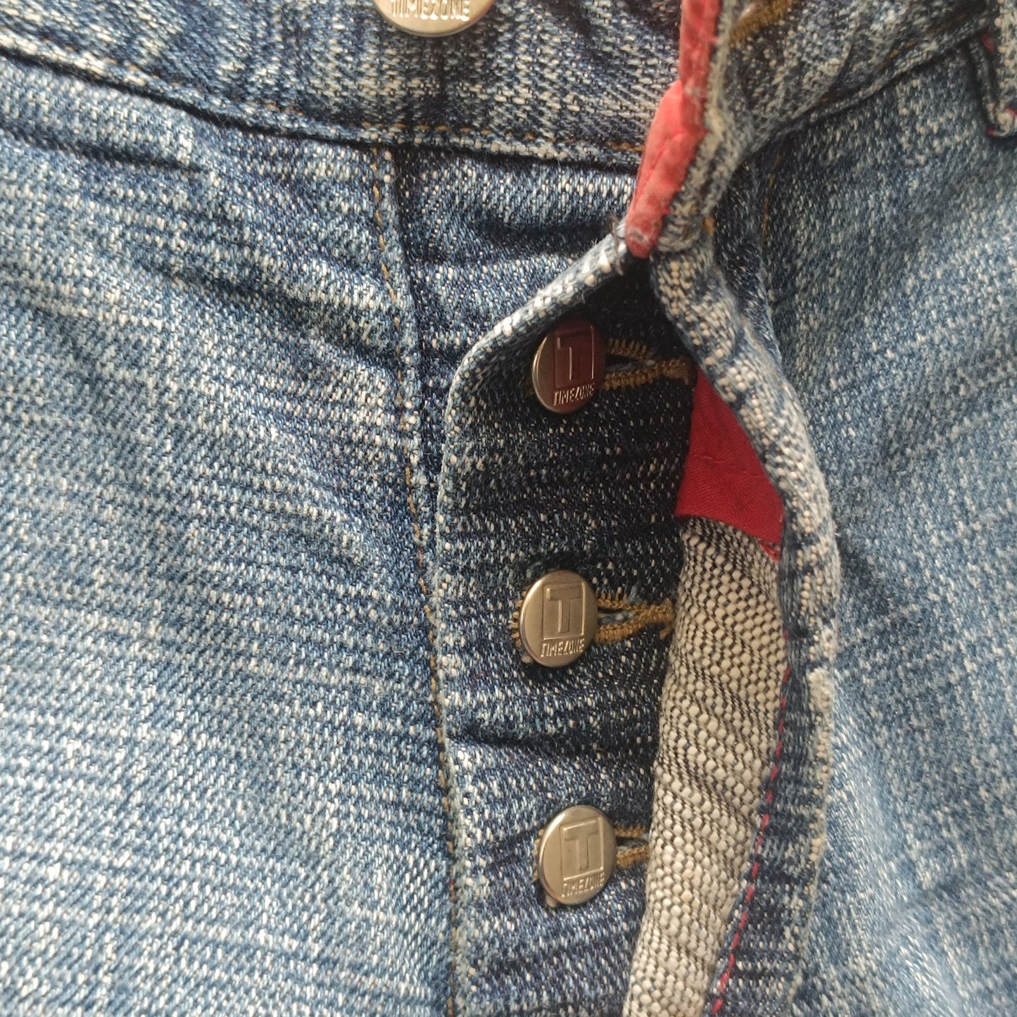 Vintage Timezone Jeans Y2K Patchwork Denim Pants Blue 2000s Wide Leg Trousers