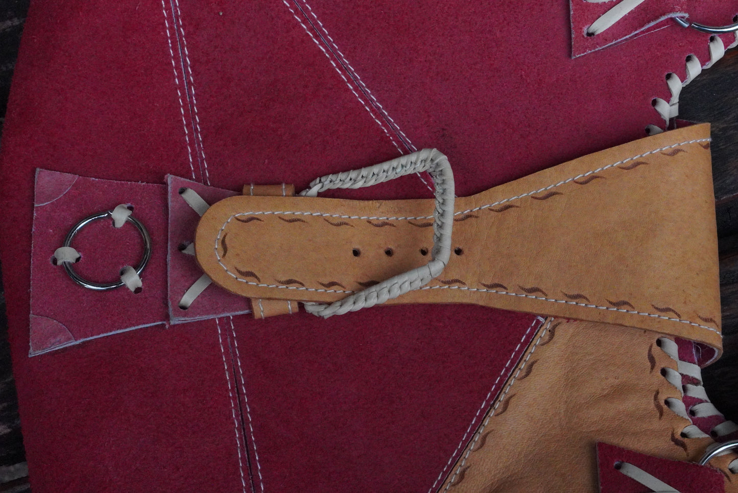 Vintage 70s Patchwork Suede Shoulder Bag - Red Boho Crossbody Purse