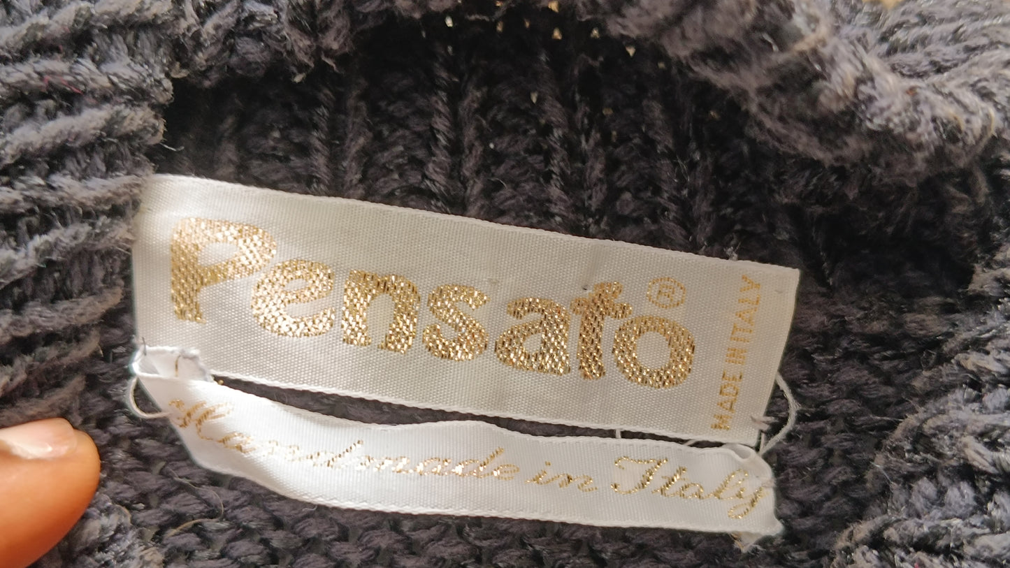 Pensato Vintage 80s Chunky Cable Knit Sweater - Handmade in Italy